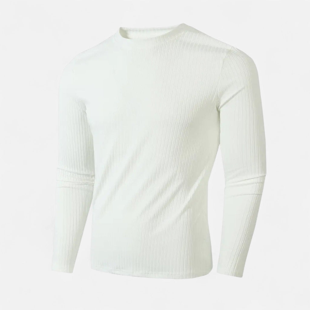 Ribbed Long Sleeve Shirt Heren – Zacht & Slim Fit Casual Shirt