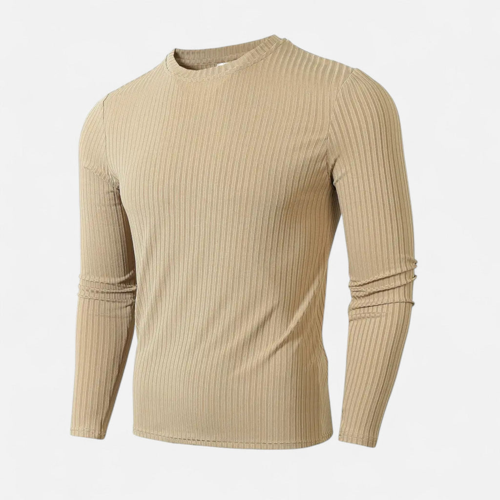 Ribbed Long Sleeve Shirt Heren – Zacht & Slim Fit Casual Shirt