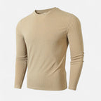 Ribbed Long Sleeve Shirt Heren – Zacht & Slim Fit Casual Shirt