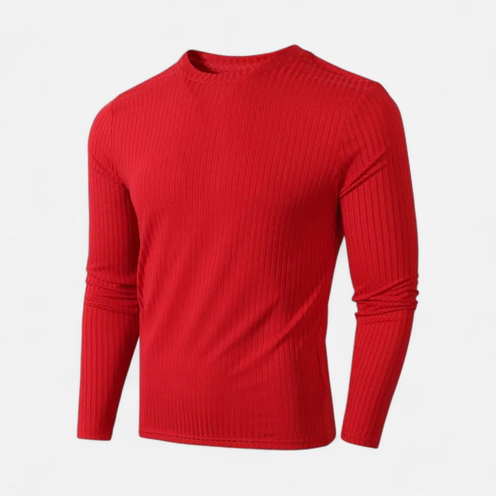 Ribbed Long Sleeve Shirt Heren – Zacht & Slim Fit Casual Shirt