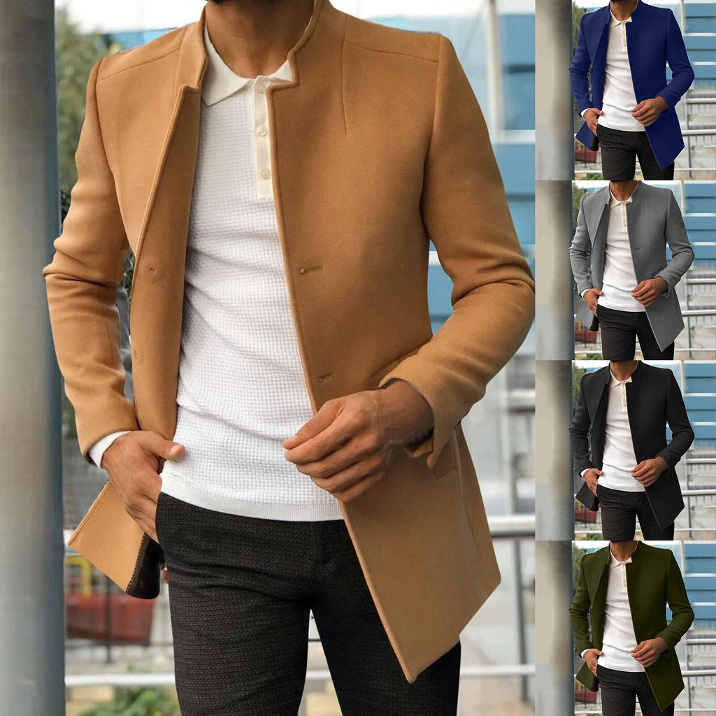 Maciello Band-Collar Blazer – Slim Fit | Modern Heren Colbert – Comfortabel & Stijlvol
