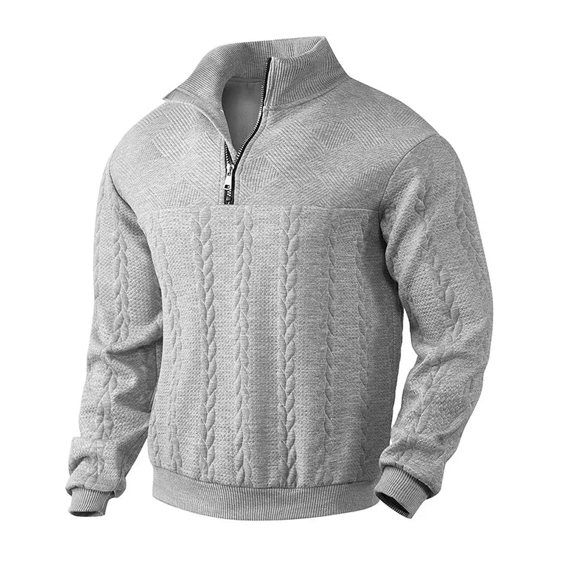 Orin Strickpullover mit Viertelreißverschluss | Herrenpullover – Fein gestrickt, bequem und moderner Look