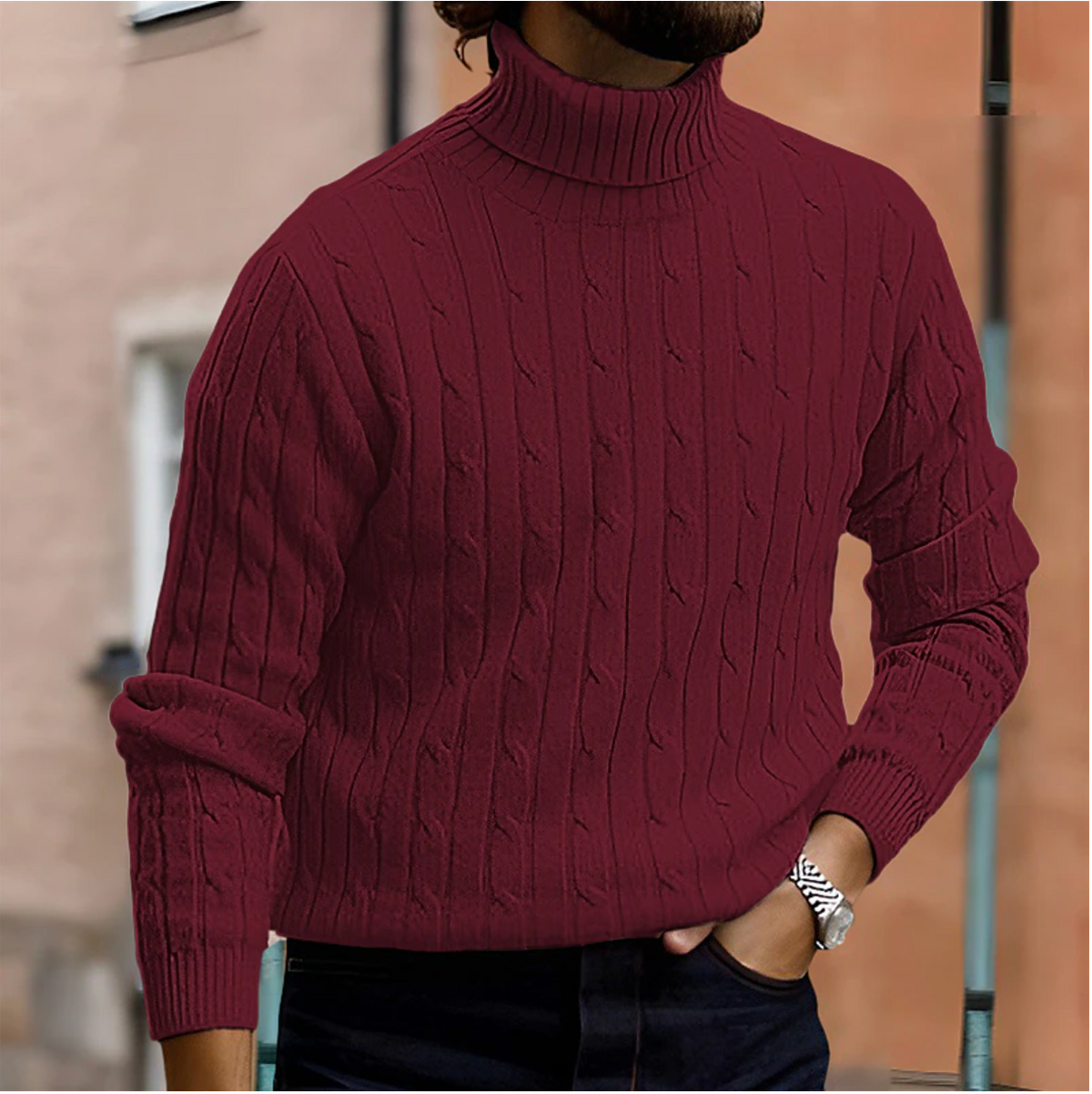 Torino Luxus-Strick-Rollkragenpullover – Eleganter Herren-Rollkragenpullover | Mokum Alef