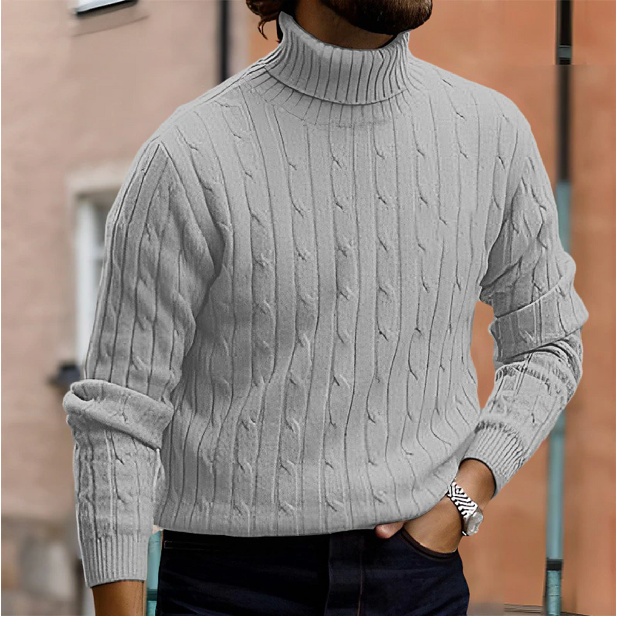 Torino Luxus-Strick-Rollkragenpullover – Eleganter Herren-Rollkragenpullover | Mokum Alef