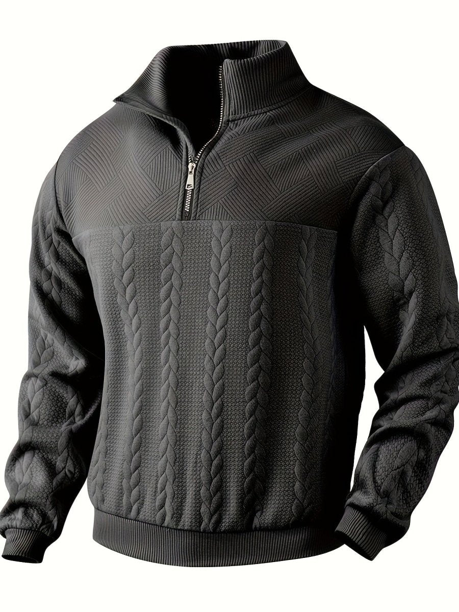 Retro Quarter Zip Herren – Lässiger und bequemer Pullover