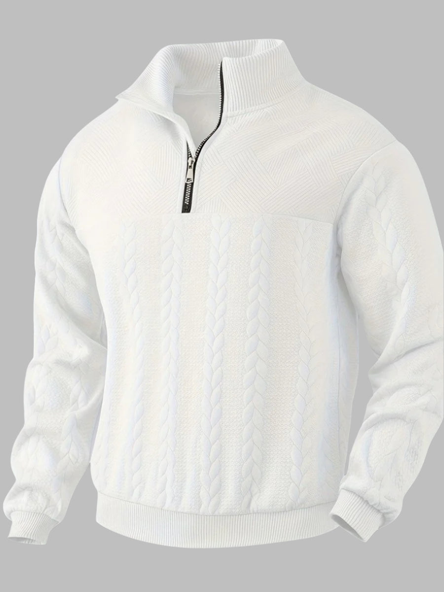 Retro Quarter Zip Herren – Lässiger und bequemer Pullover