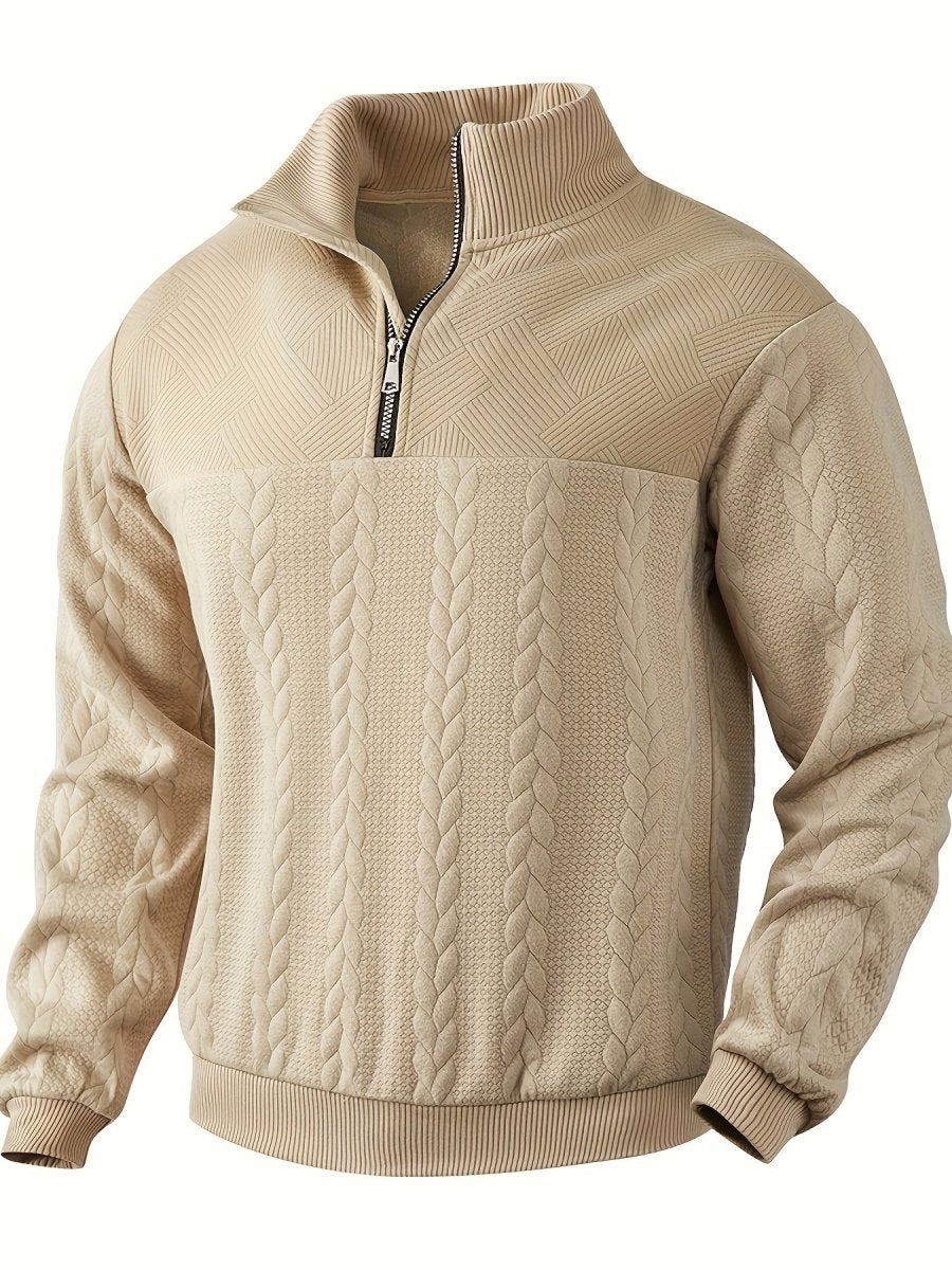 Retro Quarter Zip Herren – Lässiger und bequemer Pullover