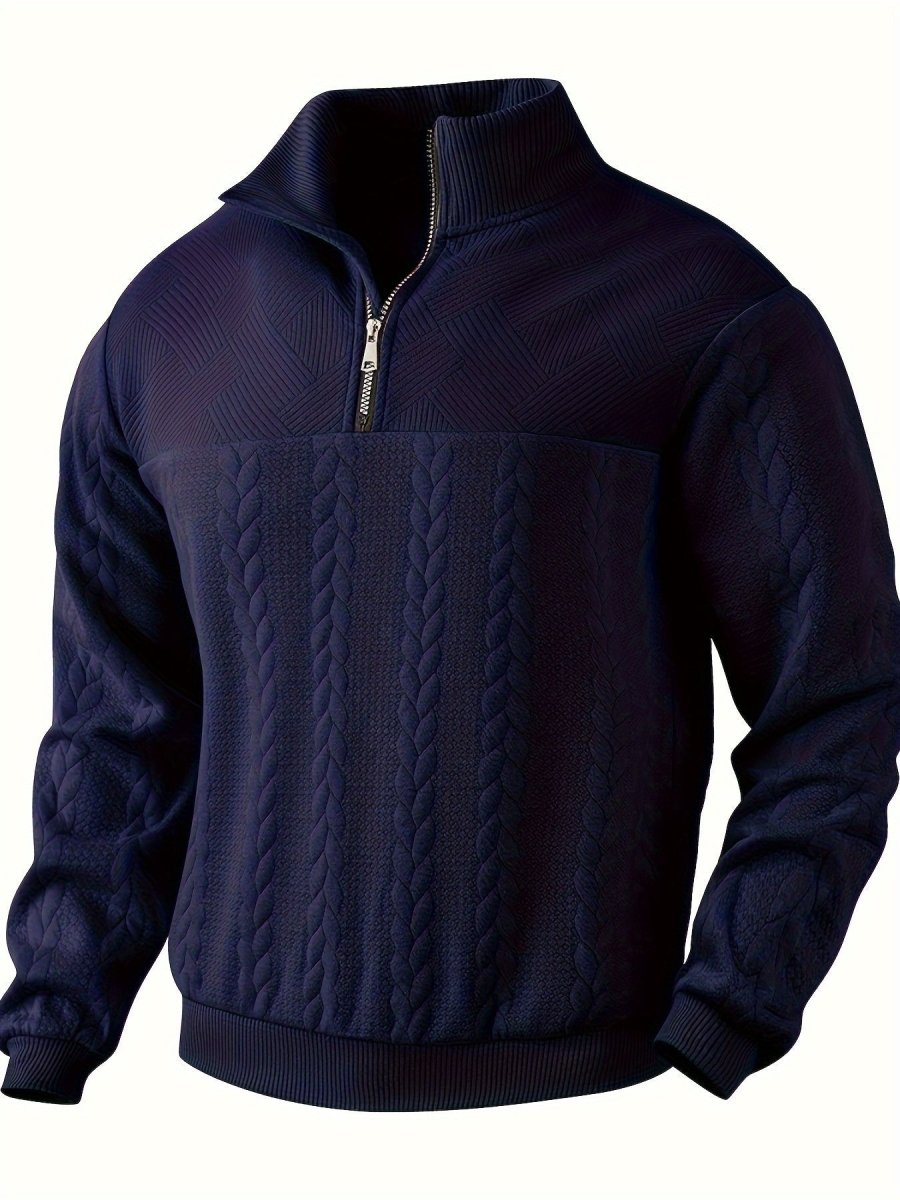 Retro Quarter Zip Herren – Lässiger und bequemer Pullover