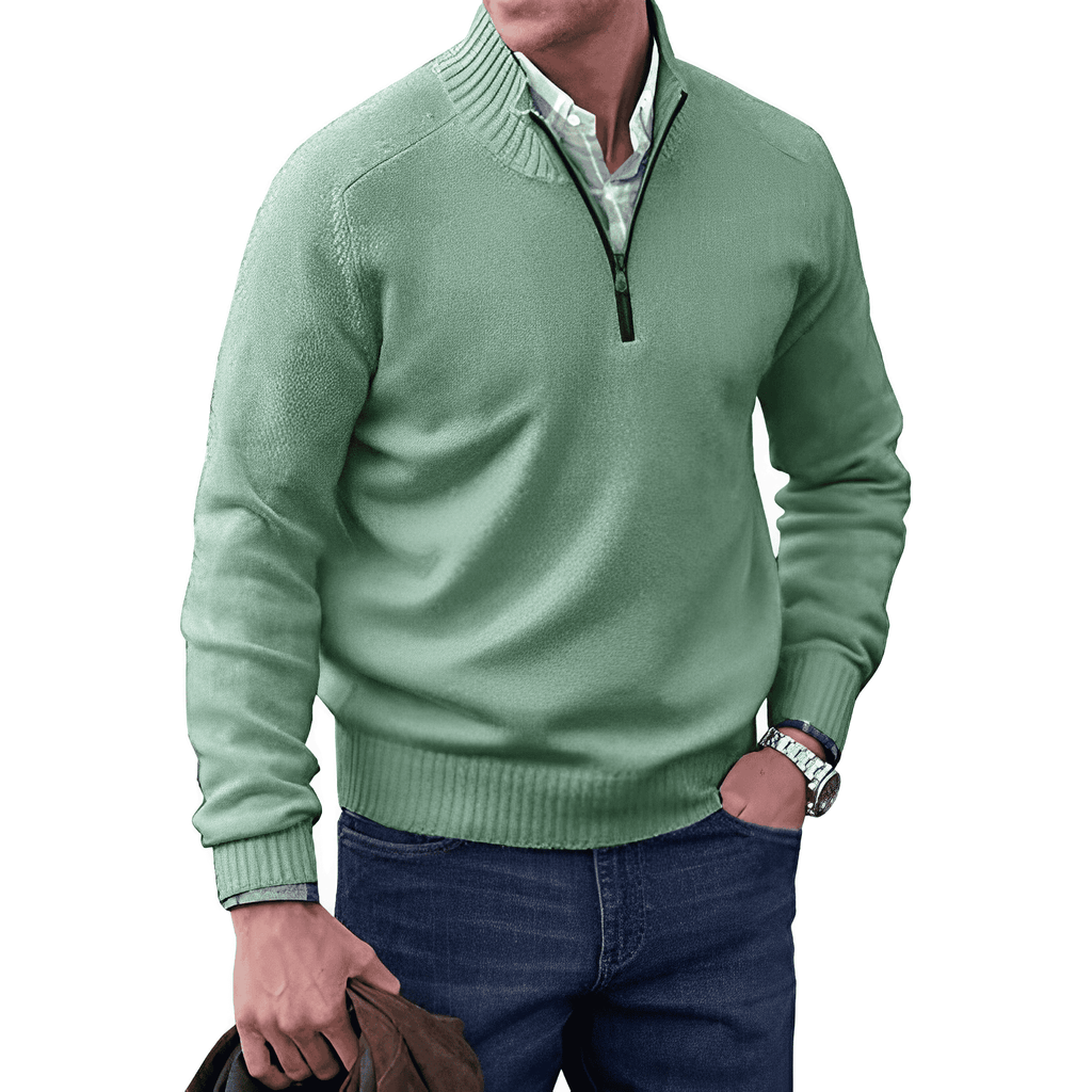 Pull zippé en cachemire élégant – Pull luxueux et chaud avec fermeture éclair