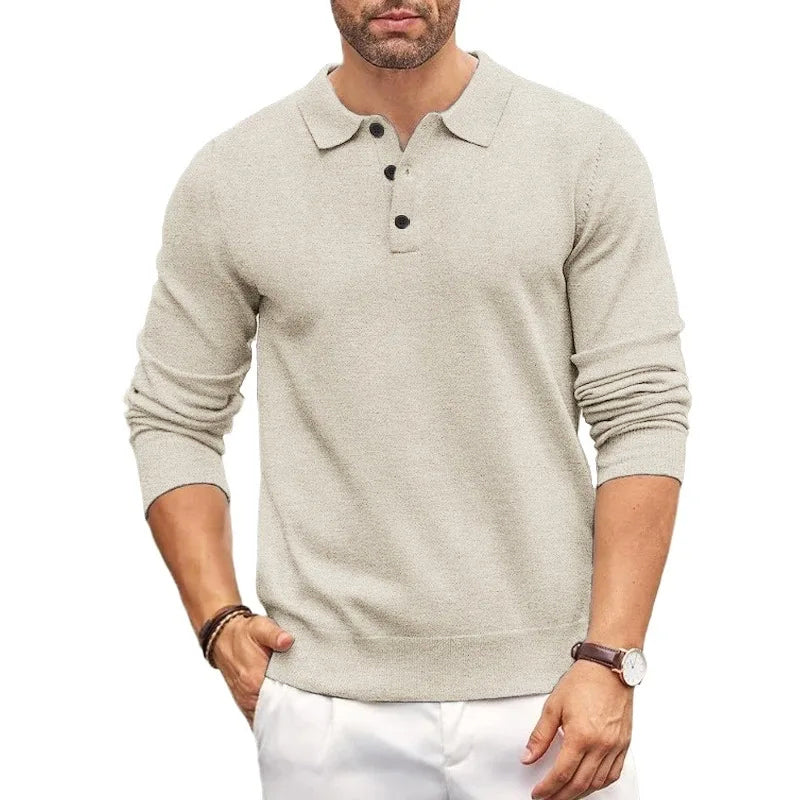 lorenzo long sleeve polo shirt heren – mokum alef