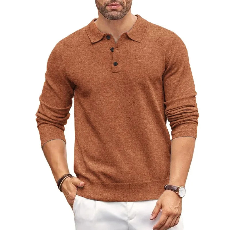 Lorenzo Long Sleeve Polo Sweater - Regular Fit | Mokum Alef