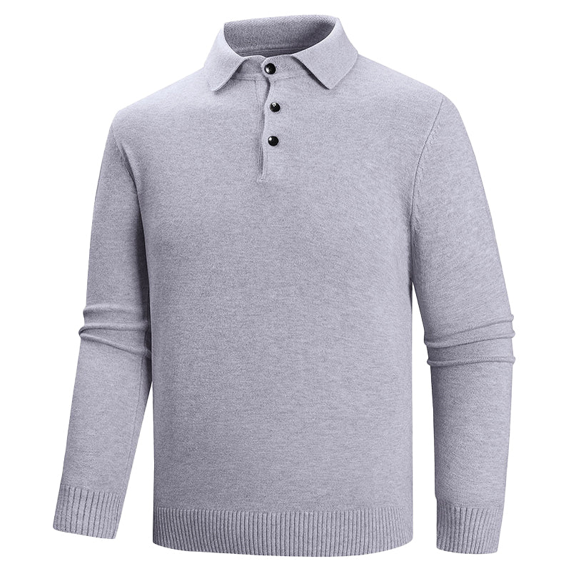 Lorenzo Long Sleeve Polo Sweater - Regular Fit | Mokum Alef