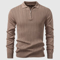 george quarter zip polo sweater heren beige – mokum amsterdam™
