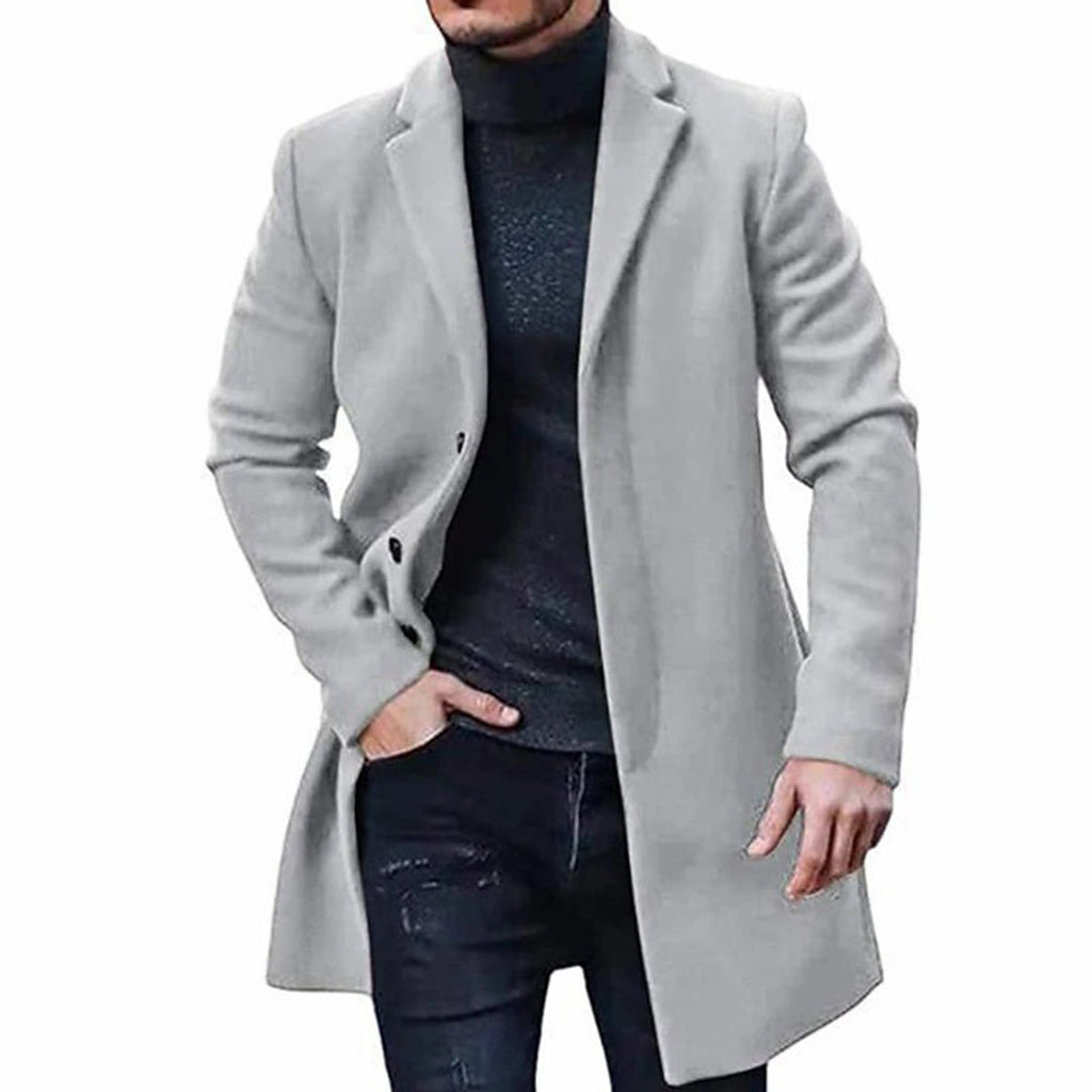 Vercaro Wool Coat – men's wool mix coat, tailored fit and knee-length smart-casual coat