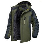 Polar Outdoor Jacket – heren outdoor jas, waterafstotend en winddicht met fleecevoering en afneembare capuchon