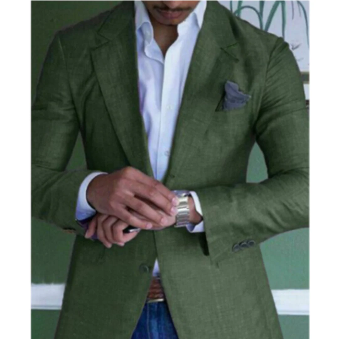 Bellaro Slim Blazer – heren colbert slim fit, wol-look, notch-revers en twee-knopen design