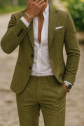 Pure Linen Gentleman Suit – licht en ademend linnen herenpak met blazer en broek in zomerse stijl