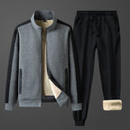 Comfortabele grijze heren loungeset met overshirt en broek in relaxed fit van Mokum Alef