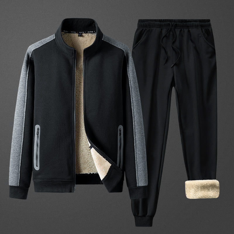 Comfortabele zwarte heren loungeset met overshirt en broek in relaxed fit van Mokum Alef