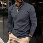 Glide Luxe Langarm-Polo – Premium herfst-polo voor heren