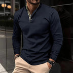 Glide Luxe Langarm-Polo – Premium herfst-polo voor heren