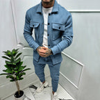 Tweedelige heren set met overshirt en pantalon in relaxed fit van Mokum Alef
